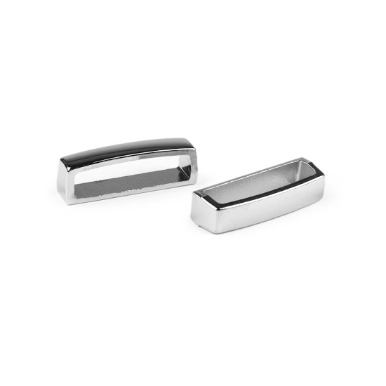 Designový kovový průvlek 25 mm na kabelky a opasky - Nikl (5 Kusy) Designový kovový průvlek 25 mm na kabelky a opasky - Nikl (5 Kusy)
