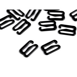 Metal bra straps hook width 12 mm - Black (10 Pieces)
