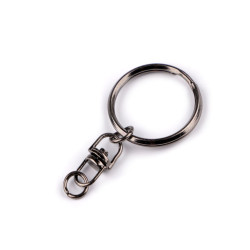 Key ring ø23 mm with swivel - Black nickel (50 Pieces)