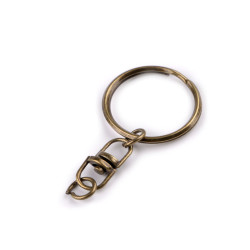 Key ring ø23 mm with swivel - Vintage brass (10 Pieces)
