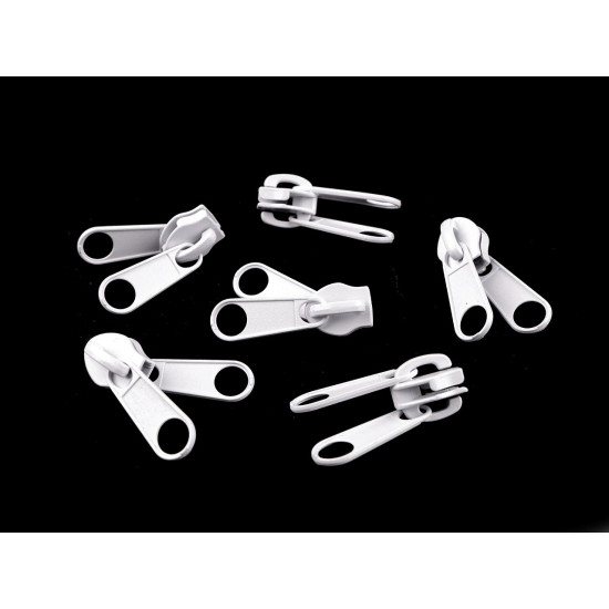 Slider for nylon / spiral zippers no 10, double-sided - White (10 Pieces) Slider for nylon / spiral zippers no 10, double-sided - White (10 Pieces)