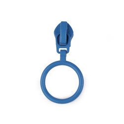 Tirette pour fermeture éclair en nylon, no 5, avec anneau coloré - Bleu (20 Pièces)