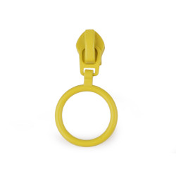 Tirette pour fermeture éclair en nylon, no 5, avec anneau coloré - Jaune (20 Pièces)