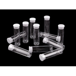 Buteleczka plastikowa z wieczkiem - Transparent (12 Fiolki)