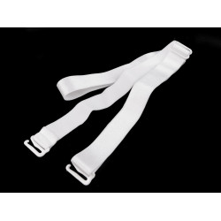 Ramiączko do stanika wokół szyi szerokość 15 mm z metalowym zapięciem - White (1 Sztuka)