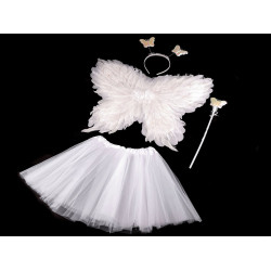 Carnival / party costume - fairy, feather wings - White (1 Set)