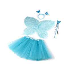 Carnival / party costume - fairy, feather wings - Angel blue (1 Set)