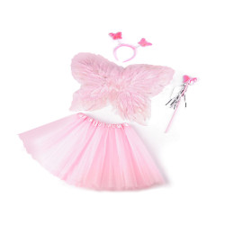 Carnival / party costume - fairy, feather wings - Light pink (1 Set)