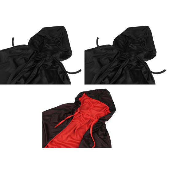 Cape de carnaval avec capuche - Noir (1 Ensemble) Cape de carnaval avec capuche - Noir (1 Ensemble)