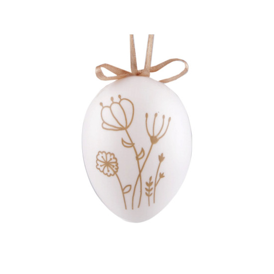 Hanging easter eggs decoration - White (6 Pieces)