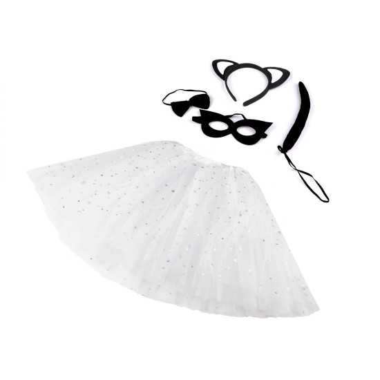 Carnival / party costume - cat - White (1 Set) Carnival / party costume - cat - White (1 Set)
