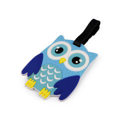 Luggage name tag - owl, unicorn - Blue light (1 Piece)