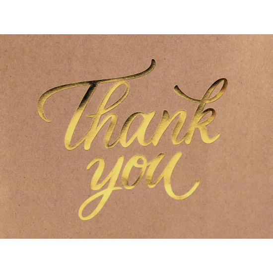 Ajándék papír táska thank you 16x22 cm - Természetes barna (12 Darabok) Ajándék papír táska thank you 16x22 cm - Természetes barna (12 Darabok)