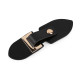 Fastening made of eco leather 3.5x11.5 cm - Black (4 Pairs)