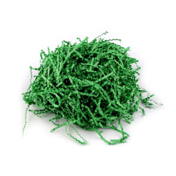 Decorative paper grass 30 g wavy - Green (1 Bag)