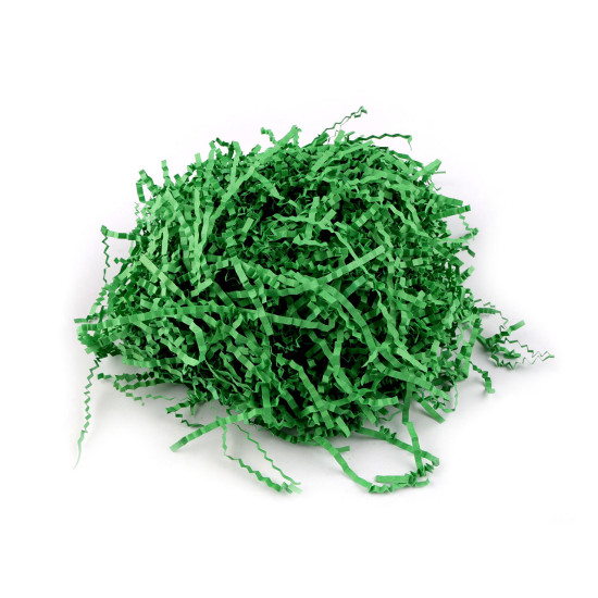 Decorative paper grass 30 g wavy - Green (3 Bags)