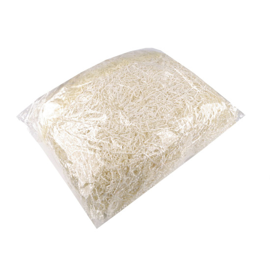 Decorative paper grass 1 kg wavy - Natural brown (4 Bags)