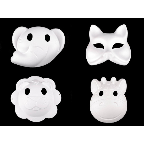 Party / carnival mask - for diy painting, animals - White (1 Piece) Party / carnival mask - for diy painting, animals - White (1 Piece)