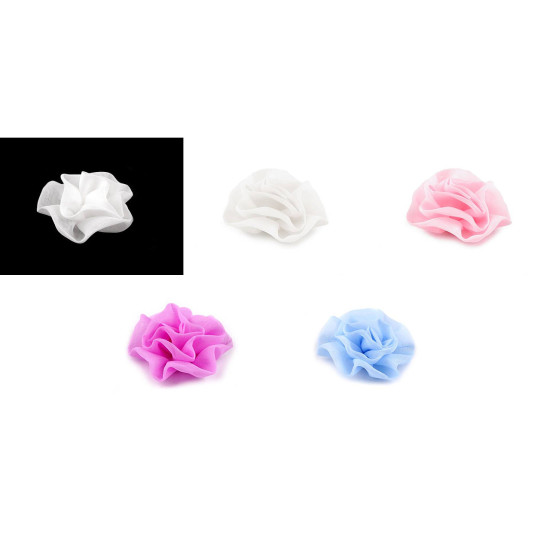 Kwiat do przyklejenia / do przyszycia ø6,5 cm - White (10 Sztuki) Kwiat do przyklejenia / do przyszycia ø6,5 cm - White (10 Sztuki)