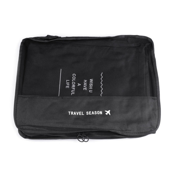 Ensemble d’organiseurs de voyage pour valise, 7 pièces - Noir (1 Ensemble) Ensemble d’organiseurs de voyage pour valise, 7 pièces - Noir (1 Ensemble)
