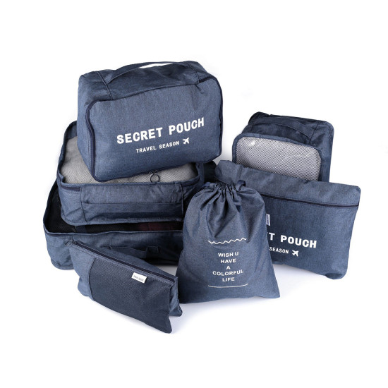 Ensemble d’organiseurs de voyage pour valise, 7 pièces - Noir (1 Ensemble) Ensemble d’organiseurs de voyage pour valise, 7 pièces - Noir (1 Ensemble)