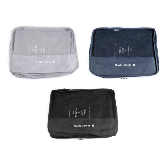 Ensemble d’organiseurs de voyage pour valise, 7 pièces - Noir (1 Ensemble) Ensemble d’organiseurs de voyage pour valise, 7 pièces - Noir (1 Ensemble)