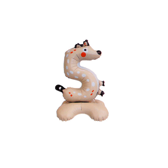 Standing inflatable birthday numbers - animals - Lightbeige (1 Piece) Standing inflatable birthday numbers - animals - Lightbeige (1 Piece)