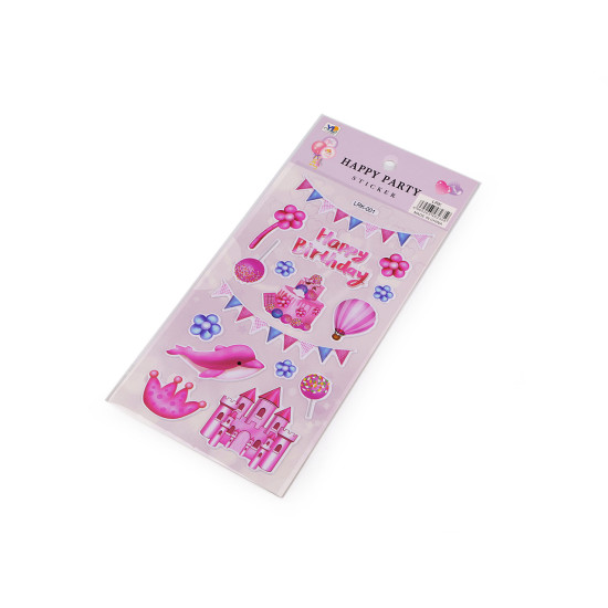 Plastic stickers - happy birthday - As pictured (1 Card) Plastic stickers - happy birthday - As pictured (1 Card)