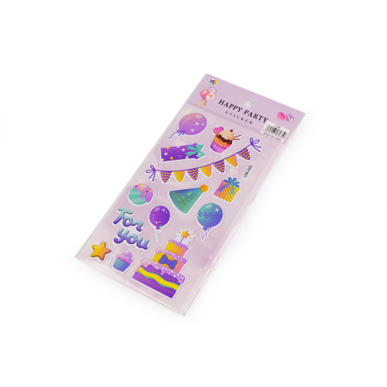 Plastic stickers - happy birthday - As pictured (1 Card) Plastic stickers - happy birthday - As pictured (1 Card)