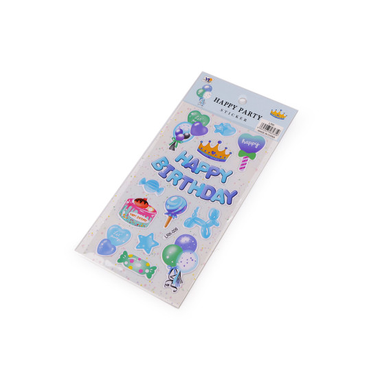 Plastic stickers - happy birthday - As pictured (1 Card) Plastic stickers - happy birthday - As pictured (1 Card)