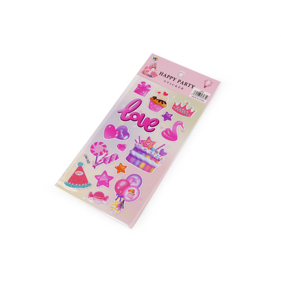 Plastic stickers - happy birthday - As pictured (1 Card) Plastic stickers - happy birthday - As pictured (1 Card)