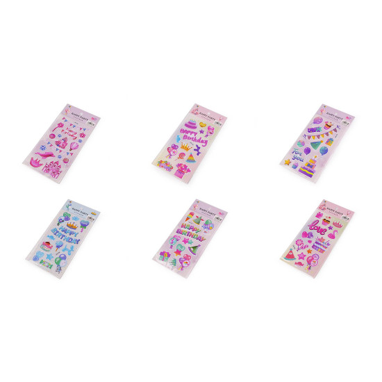 Plastic stickers - happy birthday - As pictured (1 Card) Plastic stickers - happy birthday - As pictured (1 Card)
