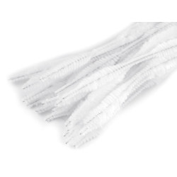 Druciki kreatywne puszyste wyciory ø5-10 mm długość 30 cm - White (100 Sztuki)