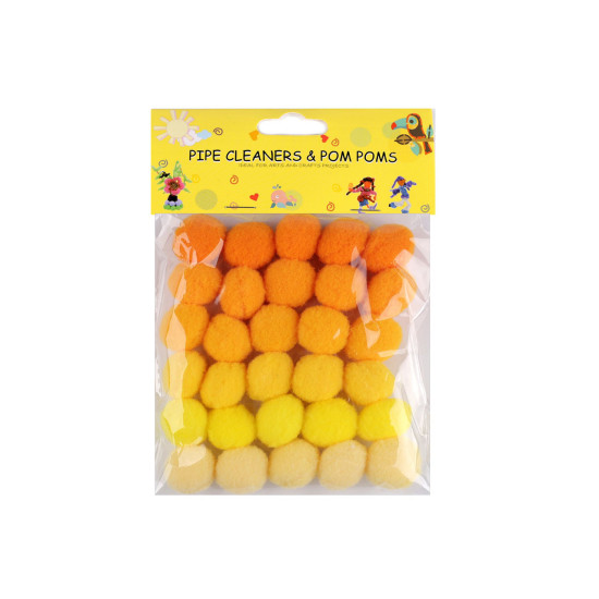 Bambuľky mix farieb ø20 mm - Oranžovožltá (1 Vrecko)