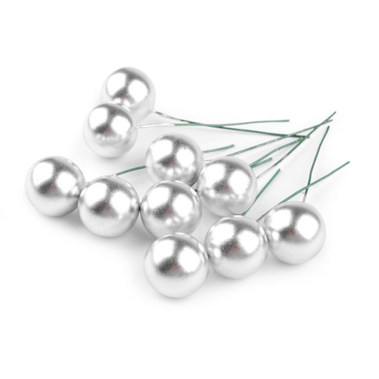 Boules décoratives/baies sur fil métallique, ø 2 cm - Or (120 Pièces) Boules décoratives/baies sur fil métallique, ø 2 cm - Or (120 Pièces)