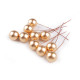 Boules décoratives/baies sur fil métallique, ø 1,5 cm - Saumon (10 Pièces) Boules décoratives/baies sur fil métallique, ø 1,5 cm - Saumon (10 Pièces)