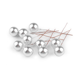 Boules décoratives/baies sur fil métallique, ø 1,5 cm - Argent (10 Pièces)