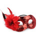 Carnival mask - eye mask with feathers - Red (12 Pieces) Carnival mask - eye mask with feathers - Red (12 Pieces)