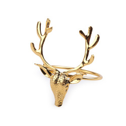 Metal christmas napkin ring, deer - Gold (1 Piece)