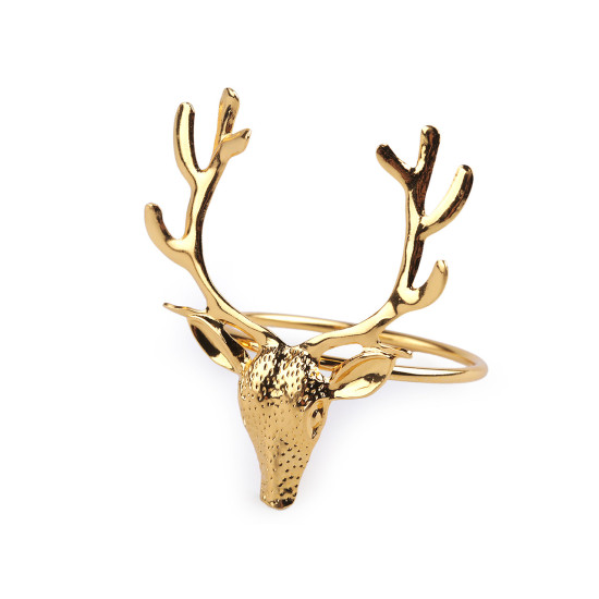 Metal christmas napkin ring, deer - Gold (10 Pieces)