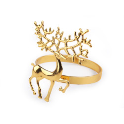Metal christmas napkin ring, deer - Gold (1 Piece)