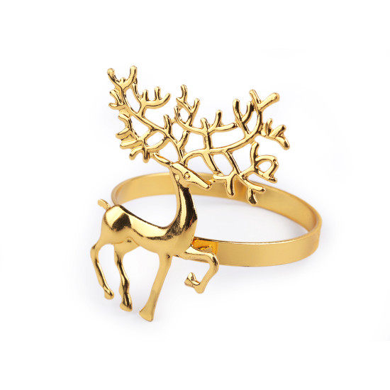 Metal christmas napkin ring, deer - Gold (10 Pieces)