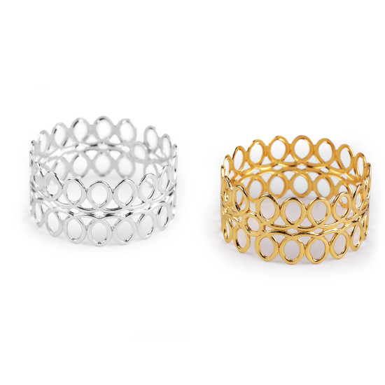 Pierścień metalowy do serwetek ornament - Srebrny (20 Sztuki) Pierścień metalowy do serwetek ornament - Srebrny (20 Sztuki)