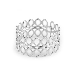Pierścień metalowy do serwetek ornament - Srebrny (1 Sztuka)