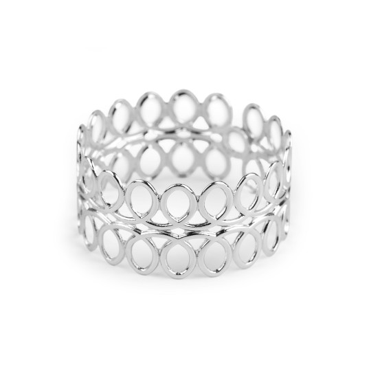 Pierścień metalowy do serwetek ornament - Srebrny (20 Sztuki) Pierścień metalowy do serwetek ornament - Srebrny (20 Sztuki)
