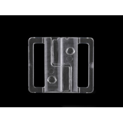 Chiusura / fermaglio per costumi da bagno, in plastica, larghezza: 30 mm - Trasparente (2 Paia)