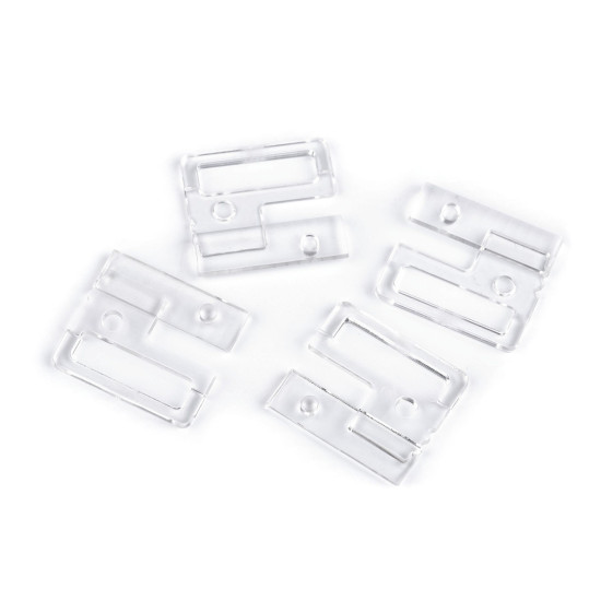 Plavkové zapínanie šírka 30 mm plastové - Transparent (2 Páry)