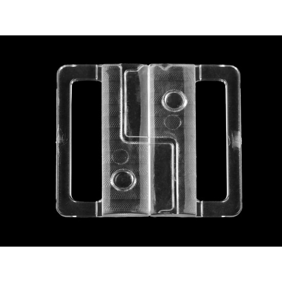 Zapięcie do stroju kąpielowego szerokość 25 mm plastikowe - Transparent (10 Pary) Zapięcie do stroju kąpielowego szerokość 25 mm plastikowe - Transparent (10 Pary)