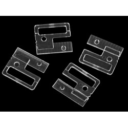 Zapięcie do stroju kąpielowego szerokość 25 mm plastikowe - Transparent (10 Pary)