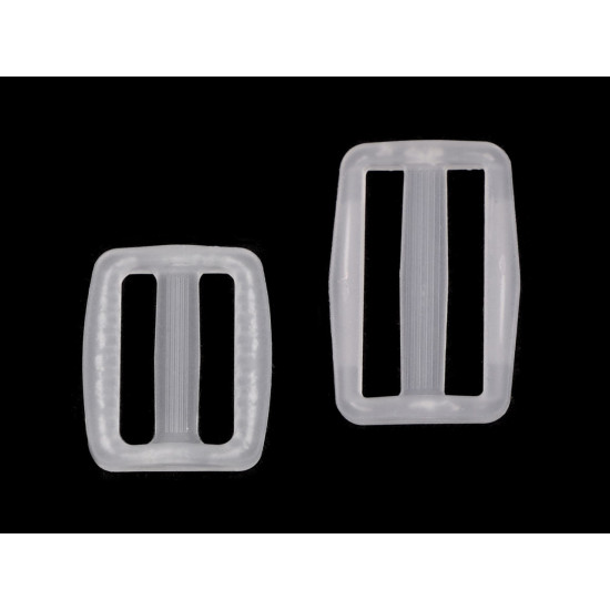 Ajustador deslizante de plástico tri-glide, ancho 25 mm, 32 mm transparente - Transparente (10 Piezas) Ajustador deslizante de plástico tri-glide, ancho 25 mm, 32 mm transparente - Transparente (10 Piezas)